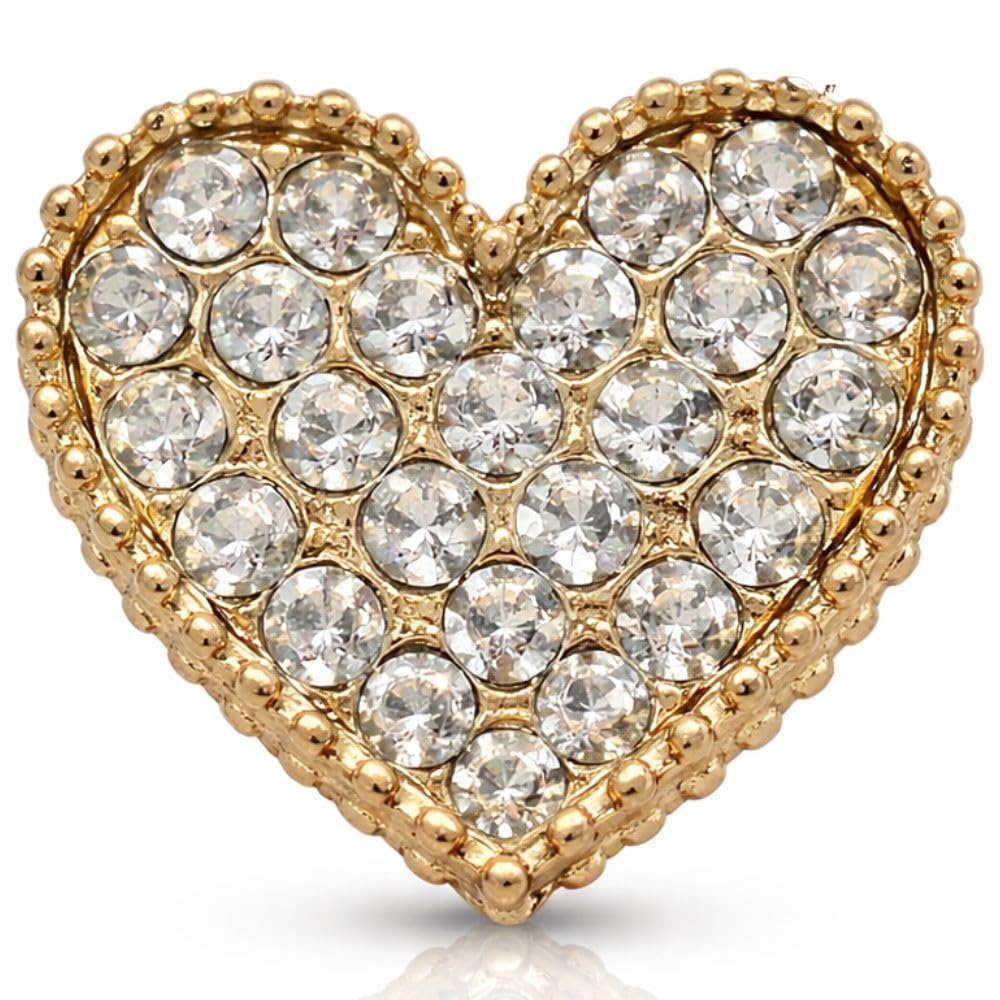 Gold Heart Crystal Diamante Shank Buttons - 21mm - Pack of 2 โ image 1