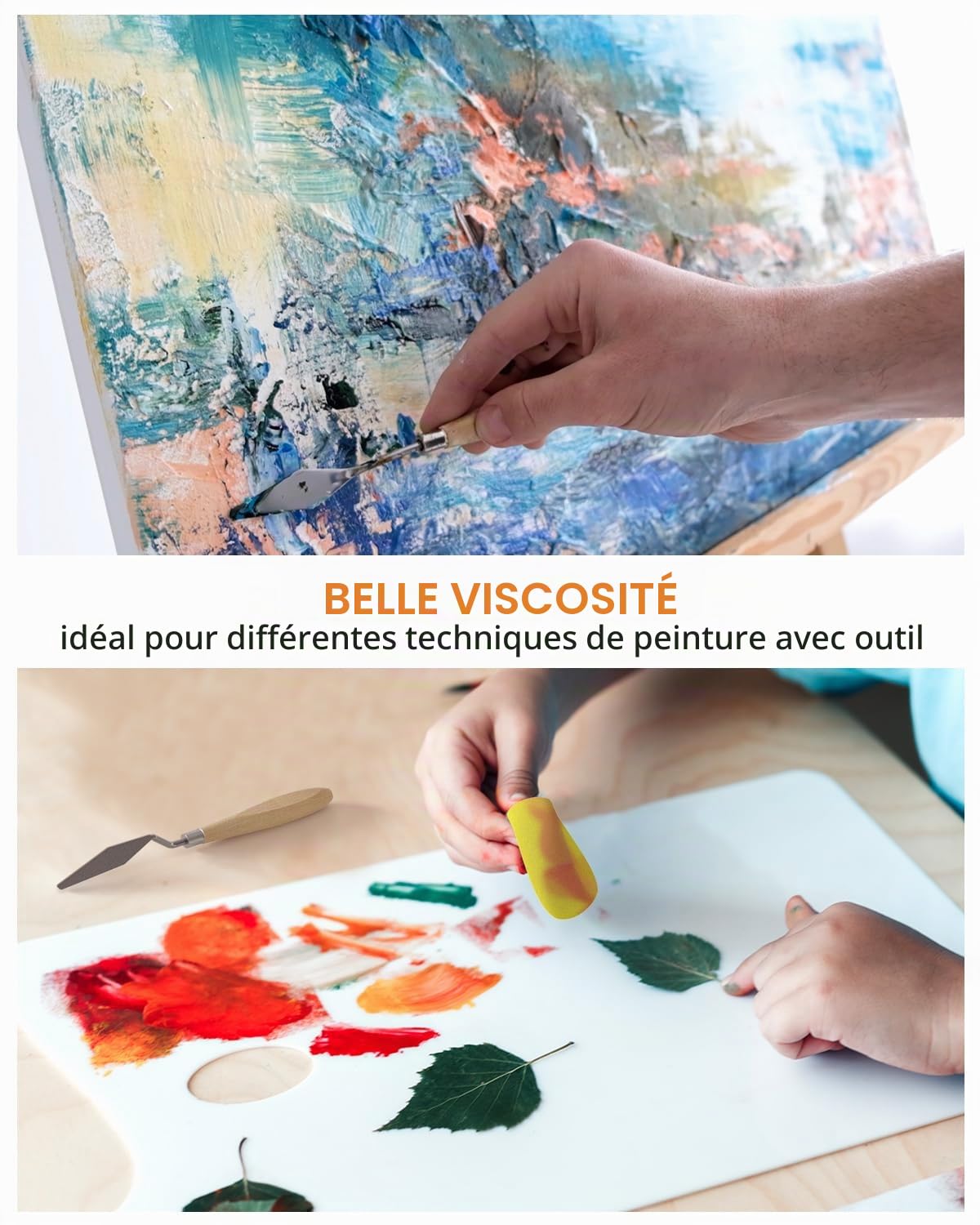 Nicpro Ensemble de peinture acrylique en grand format de 14 couleurs (1000 ml, 33,8 oz) Fournitures de peinture artistique riches, non toxiques pour toile, bois, cuir, tissu, pierre, artisanat, pour