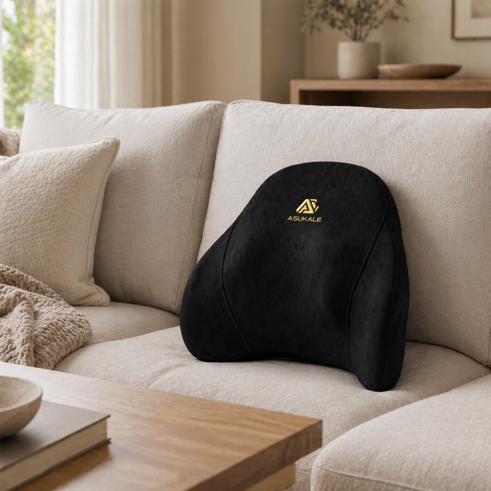 Shiatsu Massagekissen mit 8 Köpfen & Wärmefunktion, Premium Rückenmassagegerät für Bürostuhl Gaming Stuhl, ergonomisches Lendenkissen mit Memory Foam und Typ-C (Schwarz)