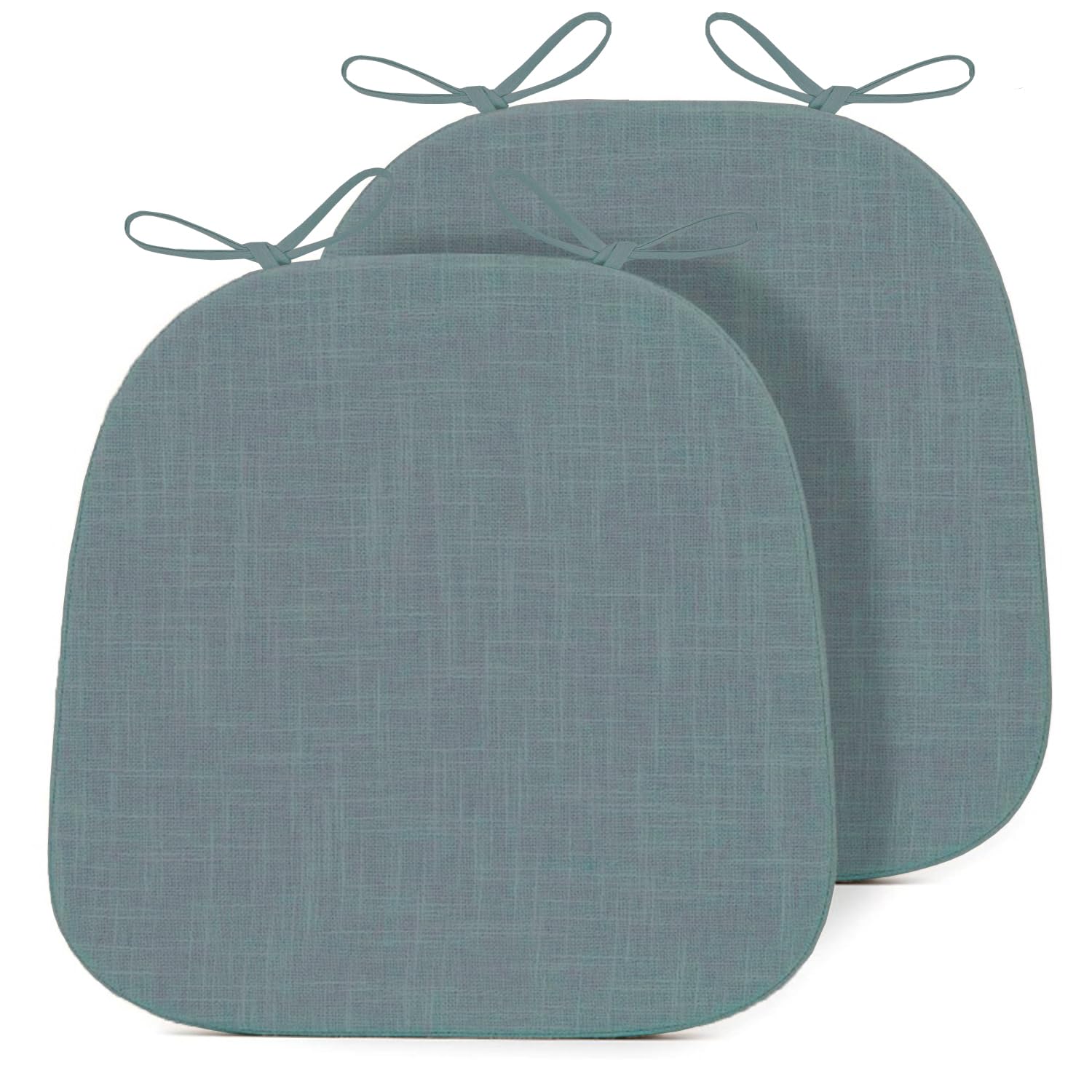Set di 2 cuscinetti per sedia U Sd, 3 spessi in schiuma ad alta densità con retro antiscivolo, copertura rimovibile, per sedie da pranzo e cucina, colore grigio caffè (40,6 x 38,6 cm)