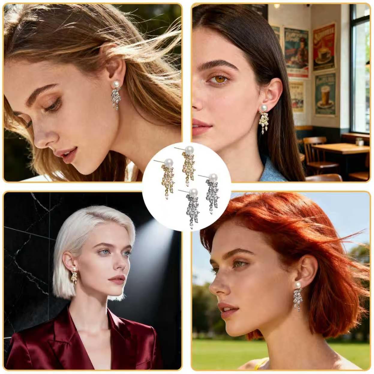 Elegant Silver Plated Drop Dangle Earrings, Classic Fashion Jewelry for Women - Image 4