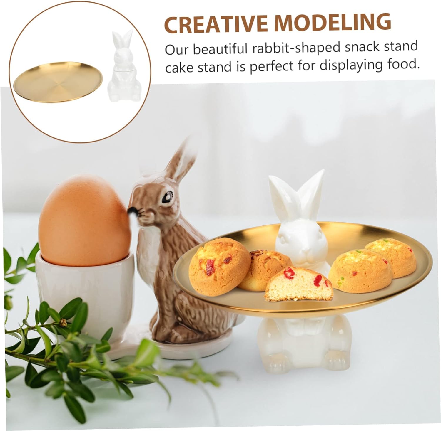 VALICLUD Stainless Steel Snack Tray Bunny Shape Jewelry Dish Organizer Desktop Jewelry Dish Necklace Tray