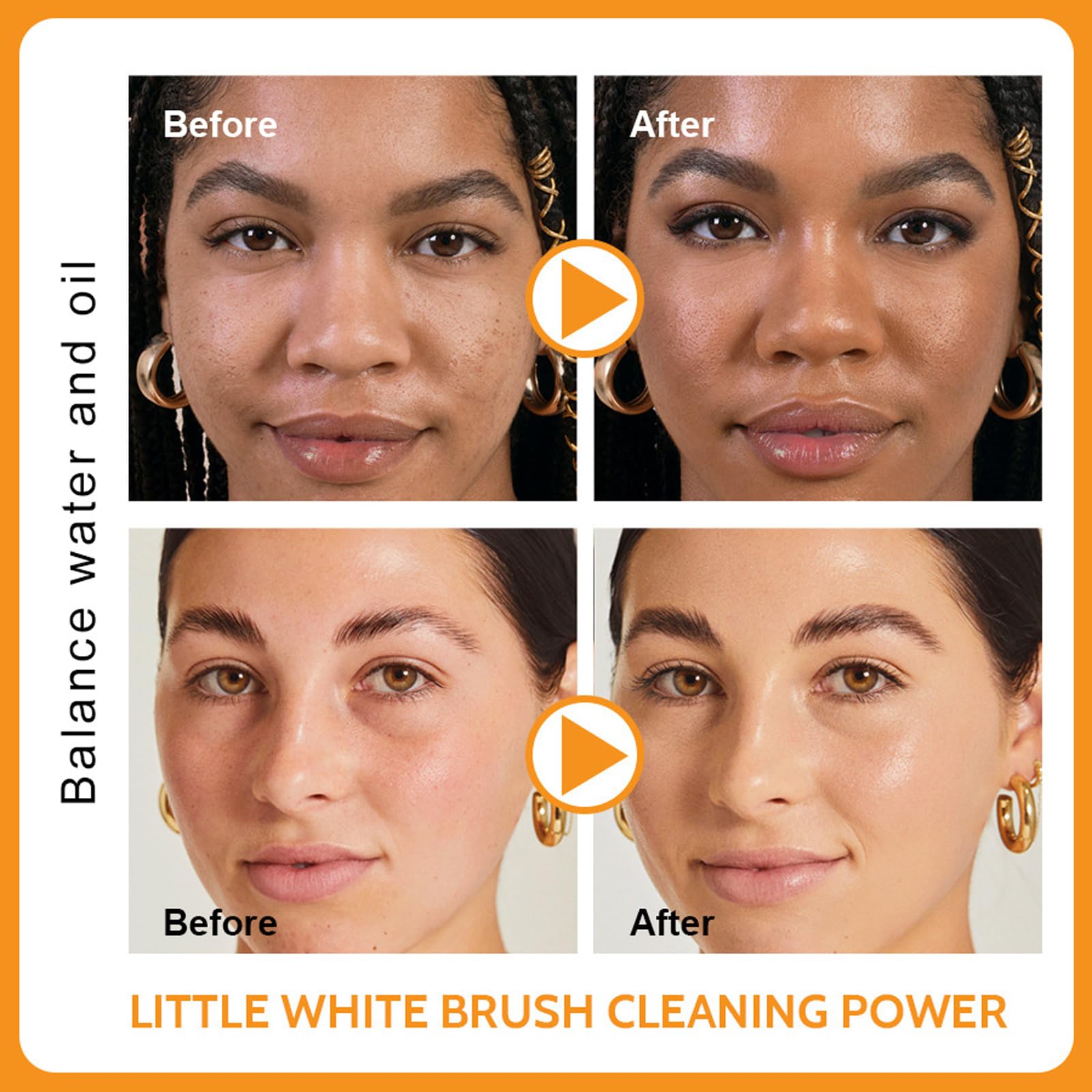 Detergente facial de cúrcuma, con cepillo de limpieza suave, limpiador facial espumoso para todo tipo de pieles, fórmula exfoliante de limpieza profunda, enriquecido con aceite de coco (4 unidades)