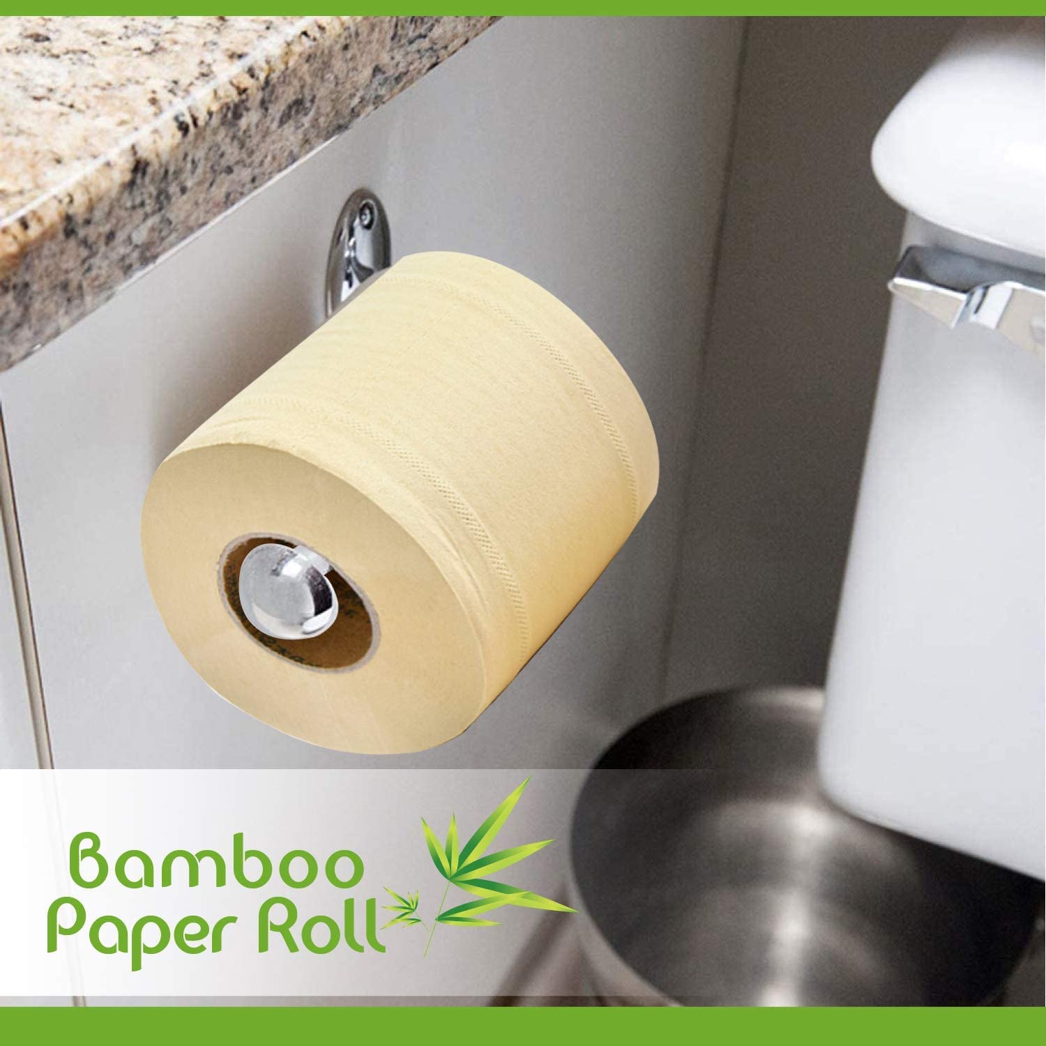 WBM Care W8103-B4-P30-1 - Carta igienica in bambù, forte e flessibile, a 3 strati, completamente naturale, priva di alberi e sicure per l'igiene, 250 fogli, 30 rotoli