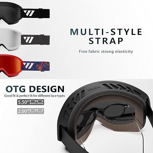 Miniatura 2 de WISTON OTG - Gafas de esquí y snowboard para hombres, mujeres y jóvenes, 100% protección UV W1
