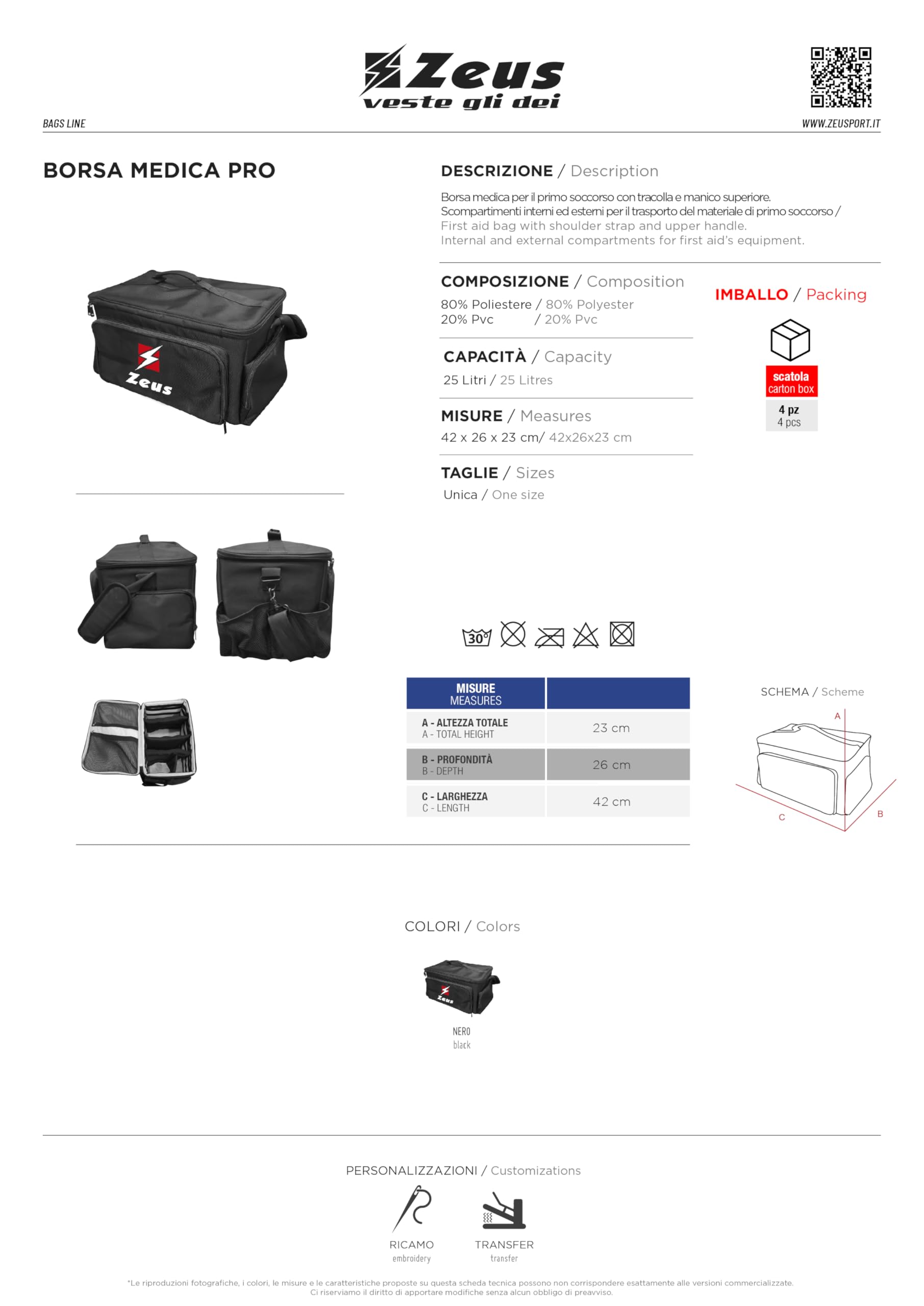 Etoile 10 Borse Mediche PRO per Zeus Primo Soccorso Sport Zainetto Calcio Calcetto Accessori Relax Fitness Palestra Allenamento Trasporto Materiale Zaini Borsa Zaino Bags Medica