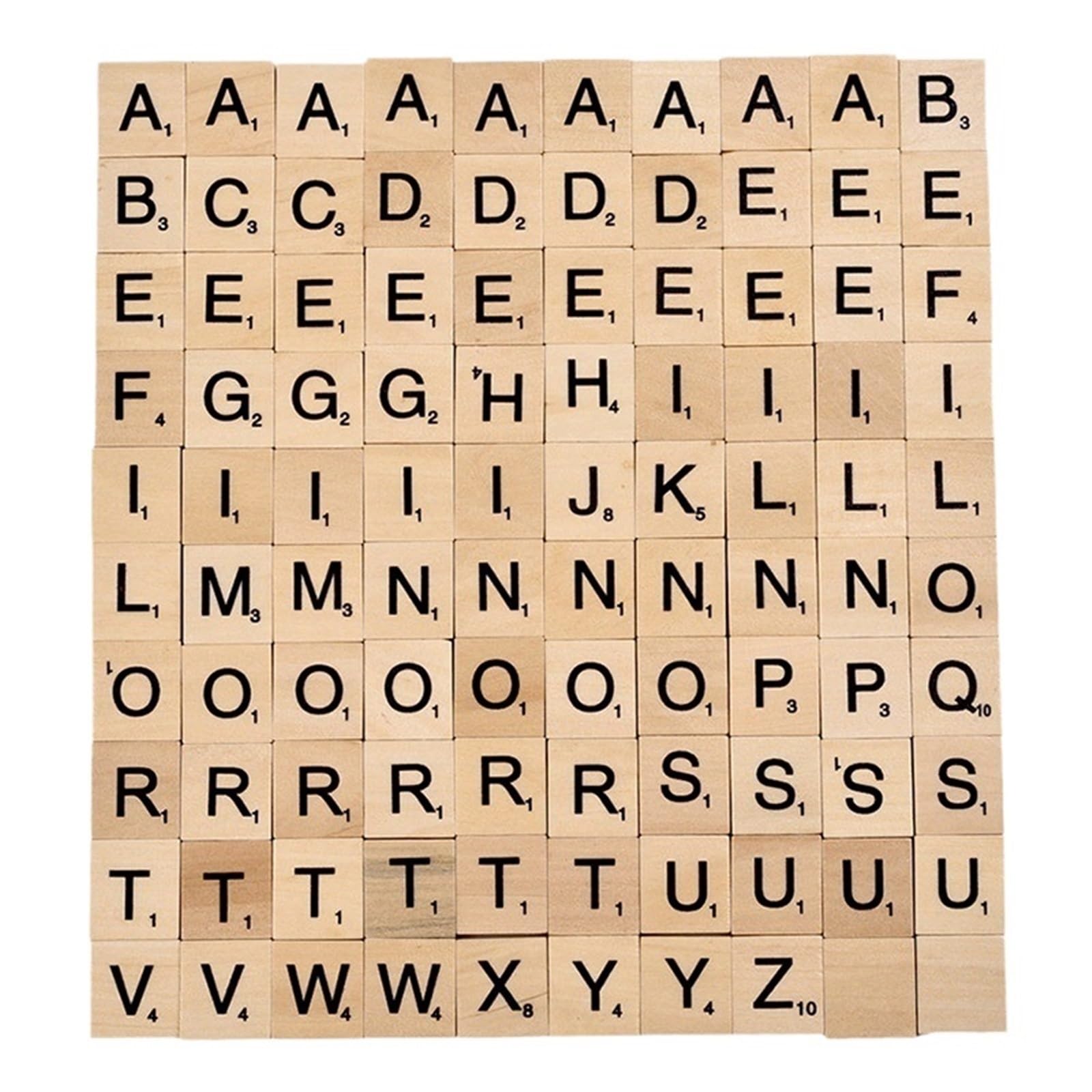 Lettere In Legno 100-500 Uds. Letras en inglés, azulejos de madera, alfabeto Natural, número 18 * 20mm(500pcs)