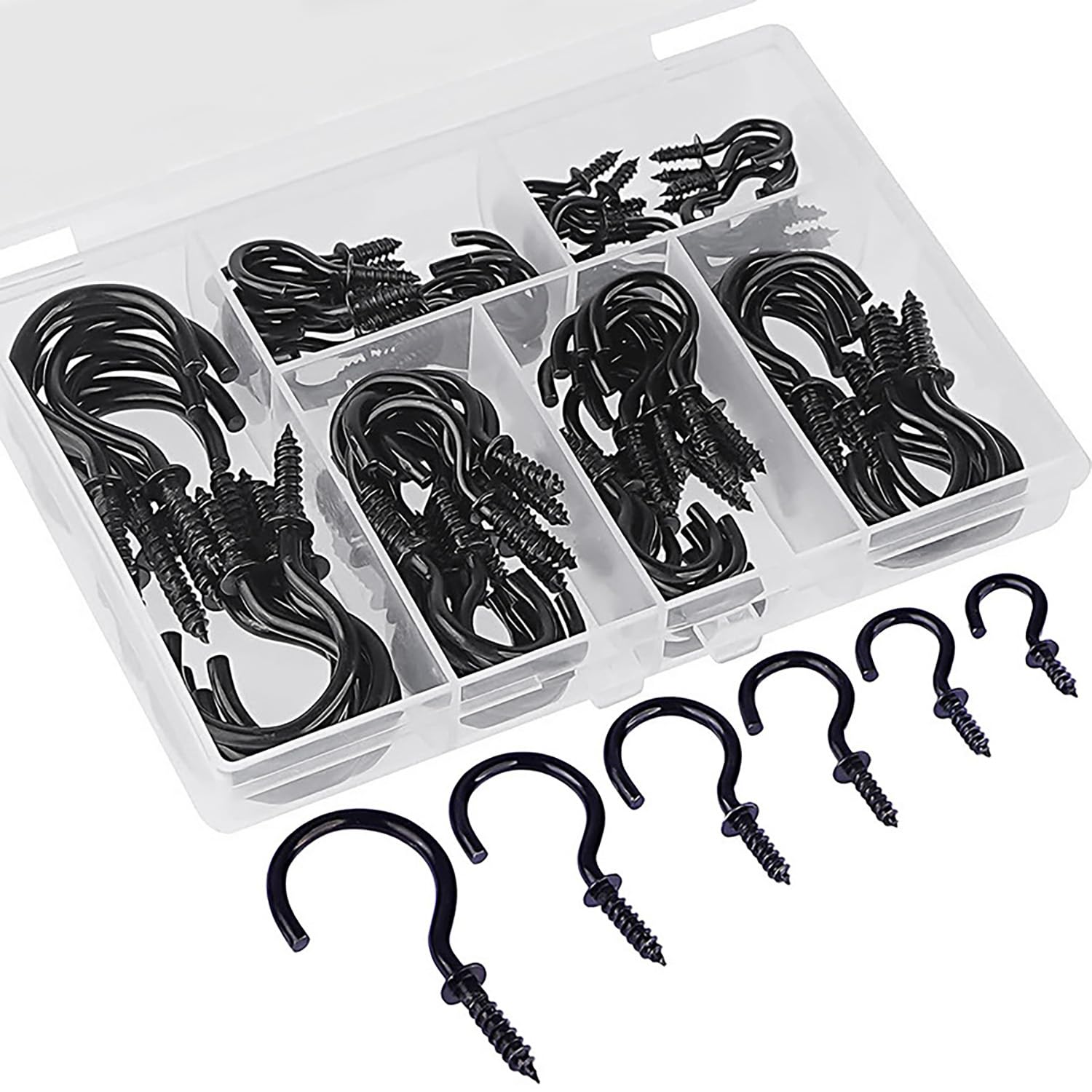 xiluuyou Cup Hooks Screw, Screw-in Hooks, Metal Ceiling Screw-in Wall Hooks for Hanging Plants, Cups, Utensils, Lights and for Indoor, Outdoor Use（105pcs）
