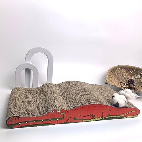 Miniatura 2 de Rascador para gatos, cartón para rascar gatos, almohadilla de rascar duradera de uso reversible forma curva para hábitos de gatos, 17.7 x 8.7 x 2.6