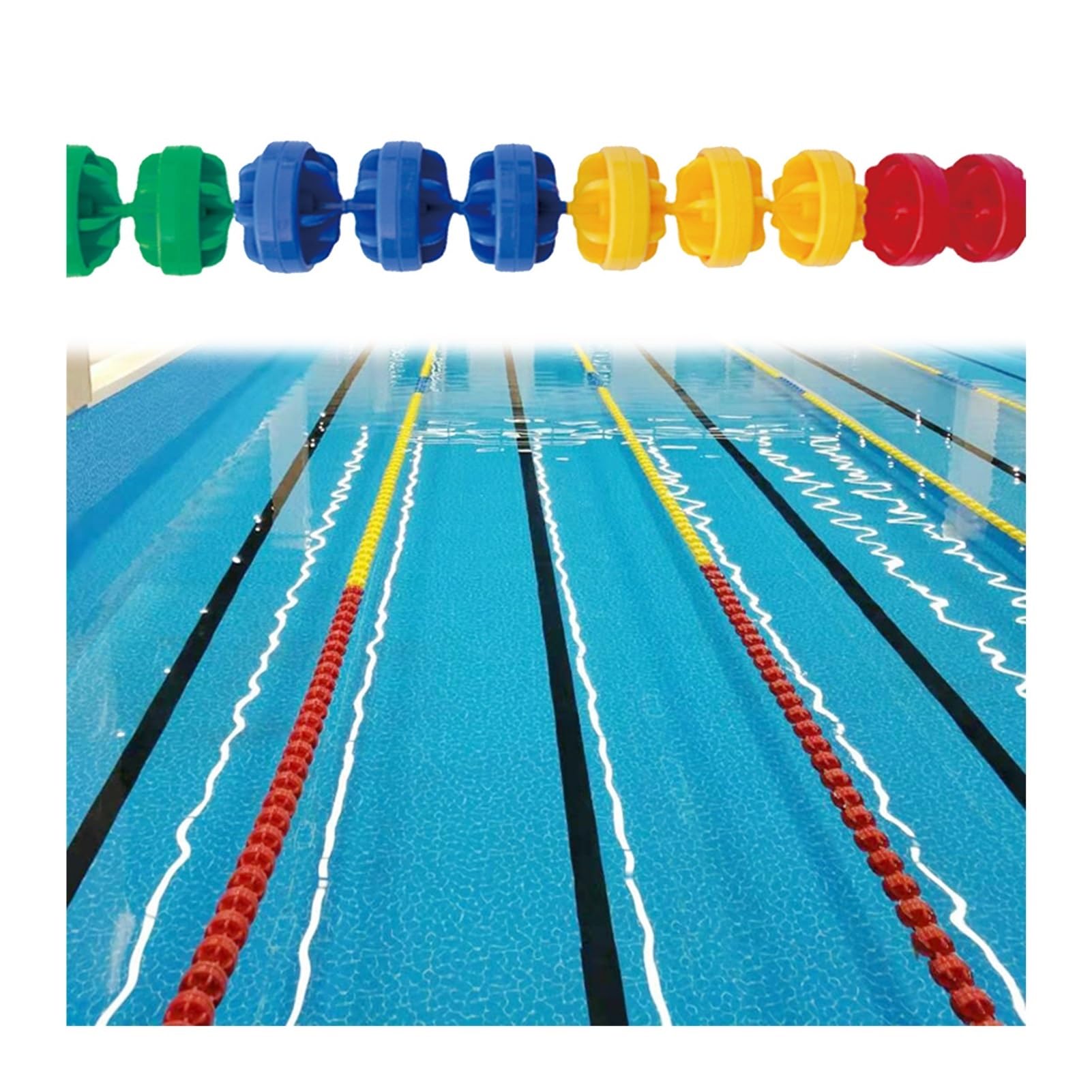 GJMSSMY Pool Safety Rope Float Lane Divider for Shallow/Deep End/Competition/Beach Swimming Lanes 32/104.99FT
