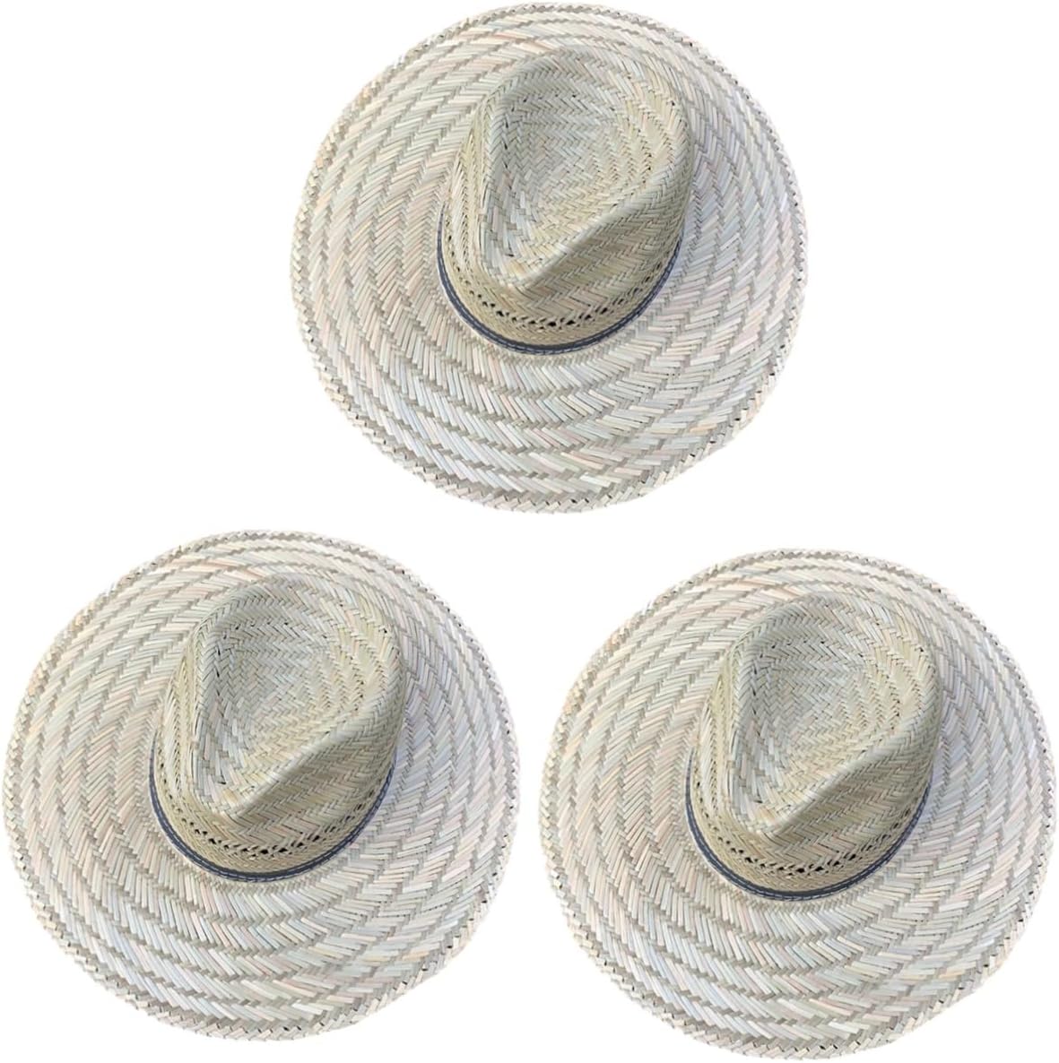3pcs Woven Sun Hat for Men Women Outdoor Beach Hat Wide Brim for Uv Lightweight Breathable Quick-Drying for Camping Hiking Fishing and Gardening