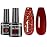 senvenski Red Jelly Gel Nail Polish Kit, Red Gold Glitter Gel Polish, Maroon Cerise Translucent Colors with Milky Sheer Finish | Vegan UV/LED Nail Art Kit Gift for Women (CS2-015)
