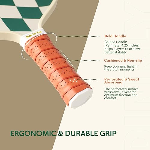 Miniatura 4 de Juego de 24 palas de pickleball - Raqueta de pickleball de grafitofibra de vidrio aprobada por USAPA, 2 raquetas de pickleball, 4 pelotas y 1 bolsa