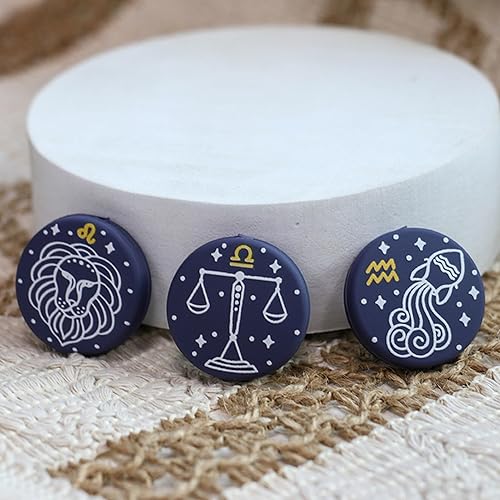 Miniatura 5 de 12 cuentas focales de silicona del zodiaco, cuentas espaciadoras de signos del zodíaco para bolígrafos, manualidades, joyería, llavero, fabricación