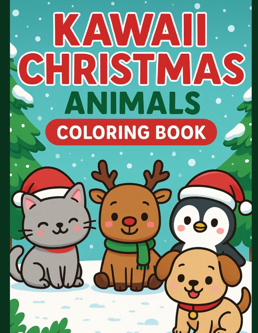 Kawaii Christmas Animals Coloring Book: Adorable Kawaii Animals to Color | Perfect Christmas Gift for Kids (Christmas Coloring Collection)