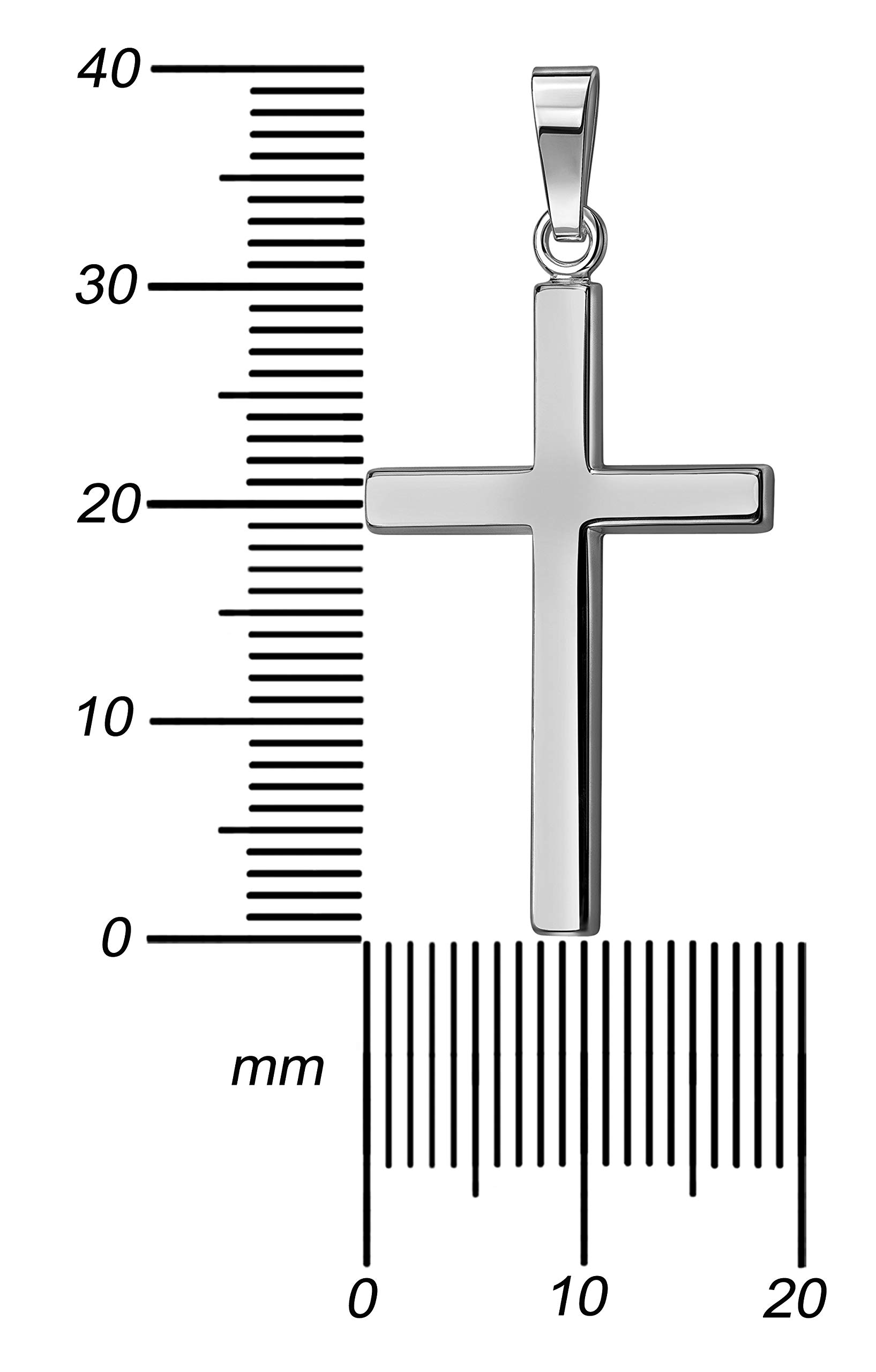Kreuz-Anhänger hochglanz 925 Sterlingsilber Kettenanhänger mit Halskette Länge wählbar.