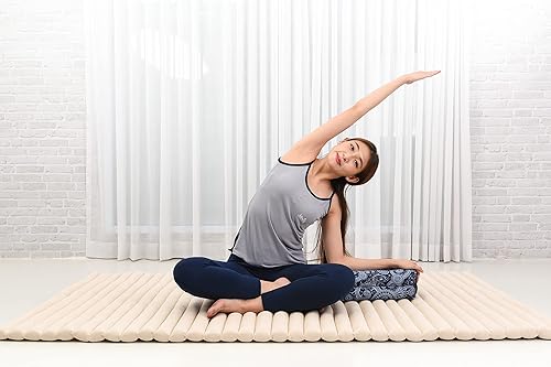 Miniatura 4 de Leewadee Bloque de yoga - Cojín de suelo para práctica de yoga, cojín de asiento de meditación para entrenamientos llenos de kapok