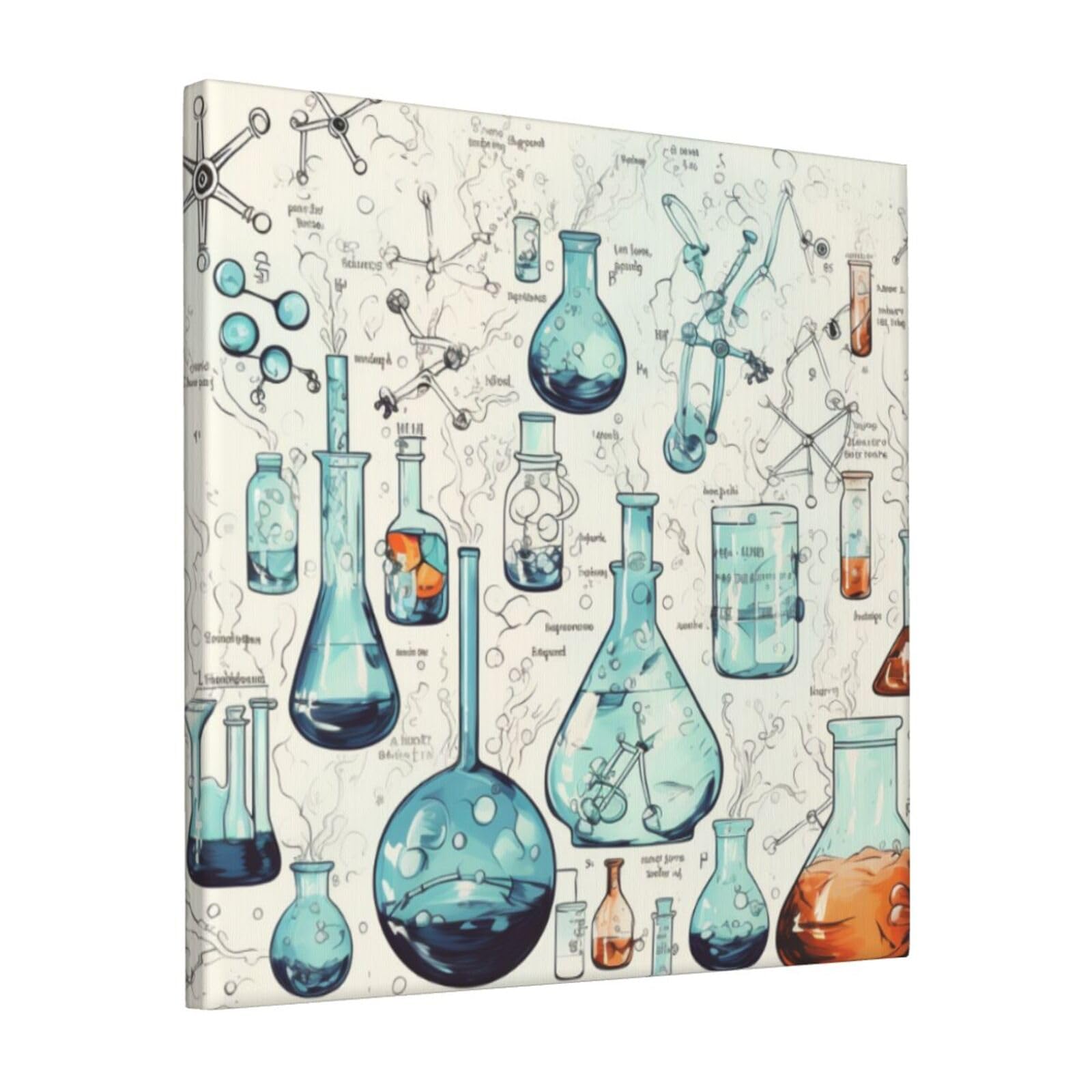 KLOPH Chemistry Print Canvas Wall Art for Living Room 12"x12" Modern Artwork Painting for Bathroom Hanging Canvas Prints Aesthetic Wallart for Bedroom Kitchen Office Wall Decor