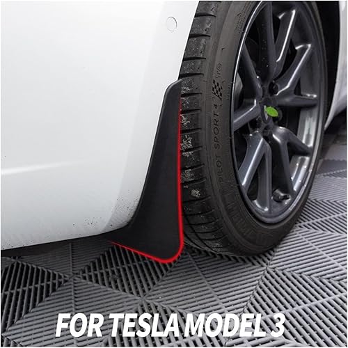 Miniatura 3 de Juego de 4 unidades compatibles con Tesla Model 3 Splash Guards ABS con patrón de fibra de carbono, aletas de barro, guardabarros modelo Y 2023 2022