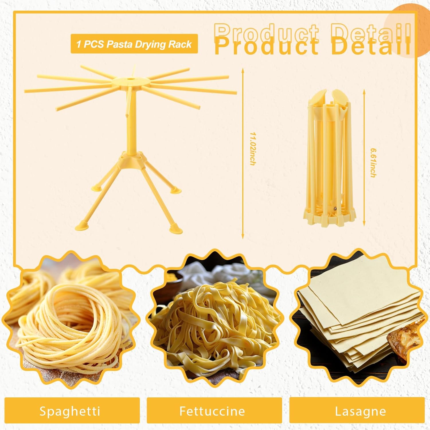 Baderke Pasta Maker Machine with Pasta Drying Rack and Ravioli Stamp Maker Cutter, Stainless Steel Manual Hand Press Adjustable Thickness for Spaghetti, Fettuccini, Lasagna or Homemade Dumpling Skins
