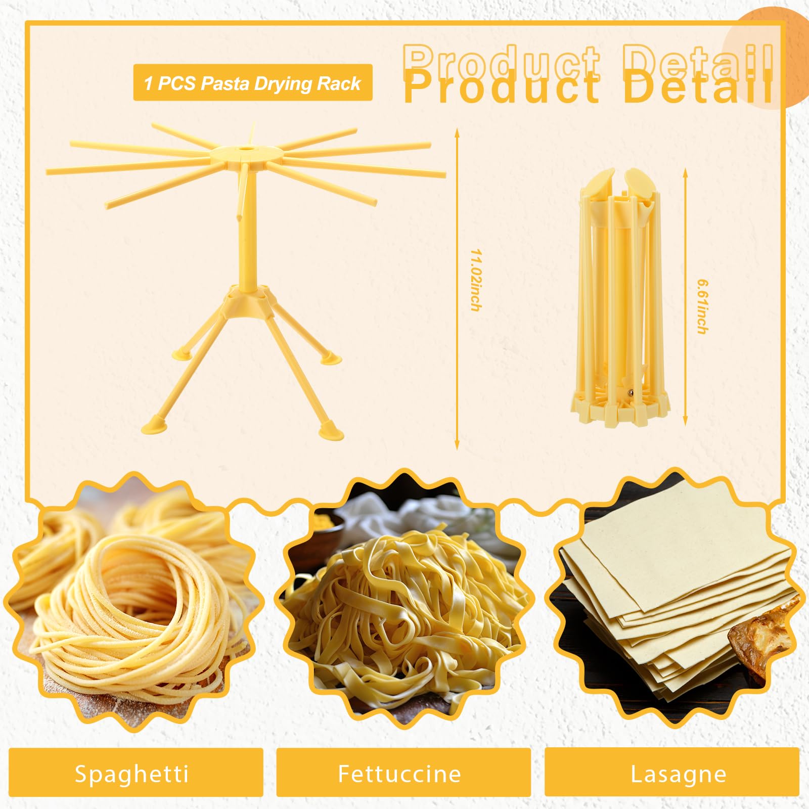 Baderke Máquina para hacer pasta con estante de secado de pasta y cortador de sellos de raviolis, prensa manual de acero inoxidable, grosor ajustable para espaguetis, fettuccini, lasaña o pieles de