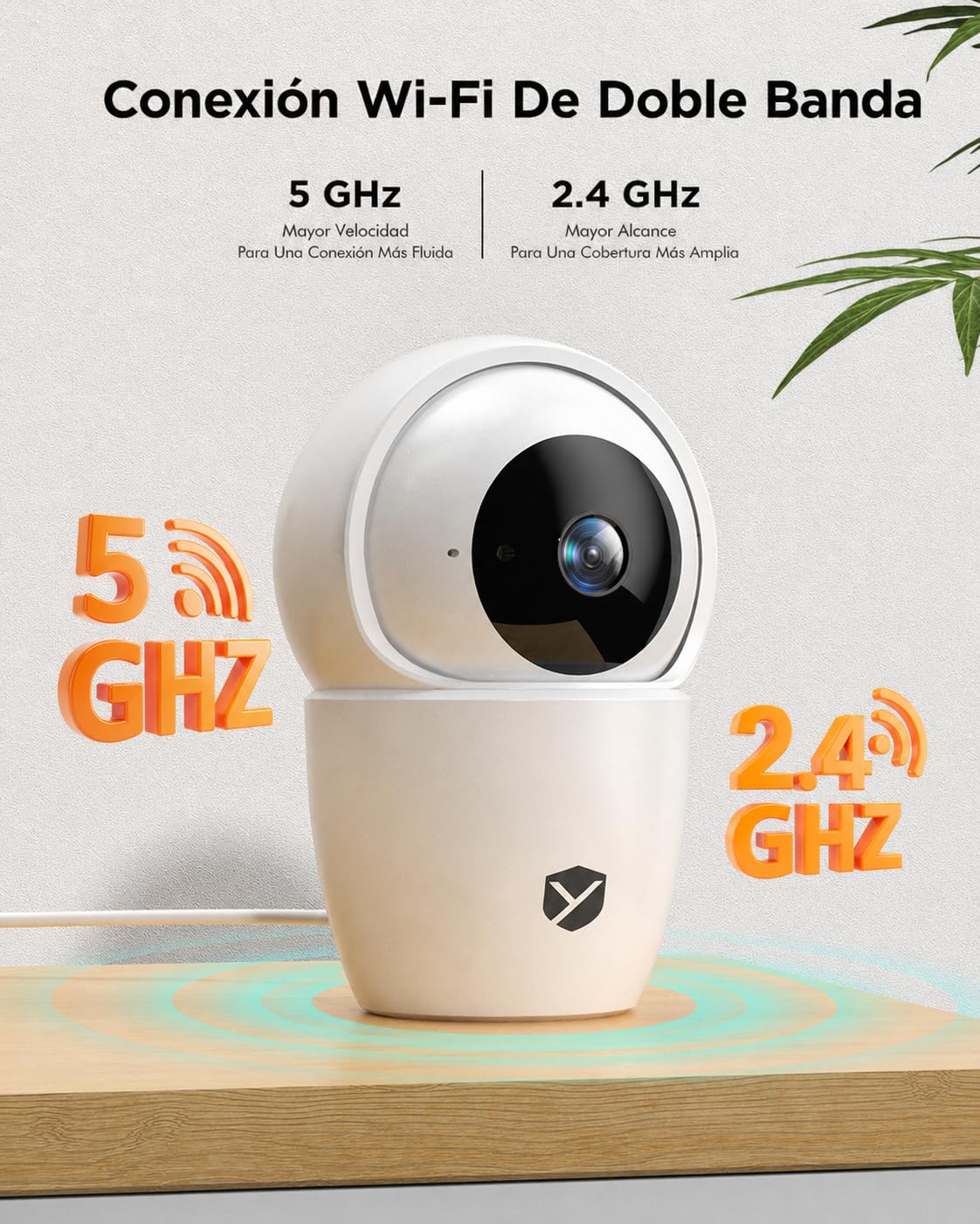 2.4/5G Camara Vigilancia WiFi Interior, 2K 360°PTZ Camara Vigilancia Domicilio WiFi para Bebes/Mascotas/Seguridad, Seguimiento Automático, Visión Nocturna, Audio Bidireccional, Pack 2