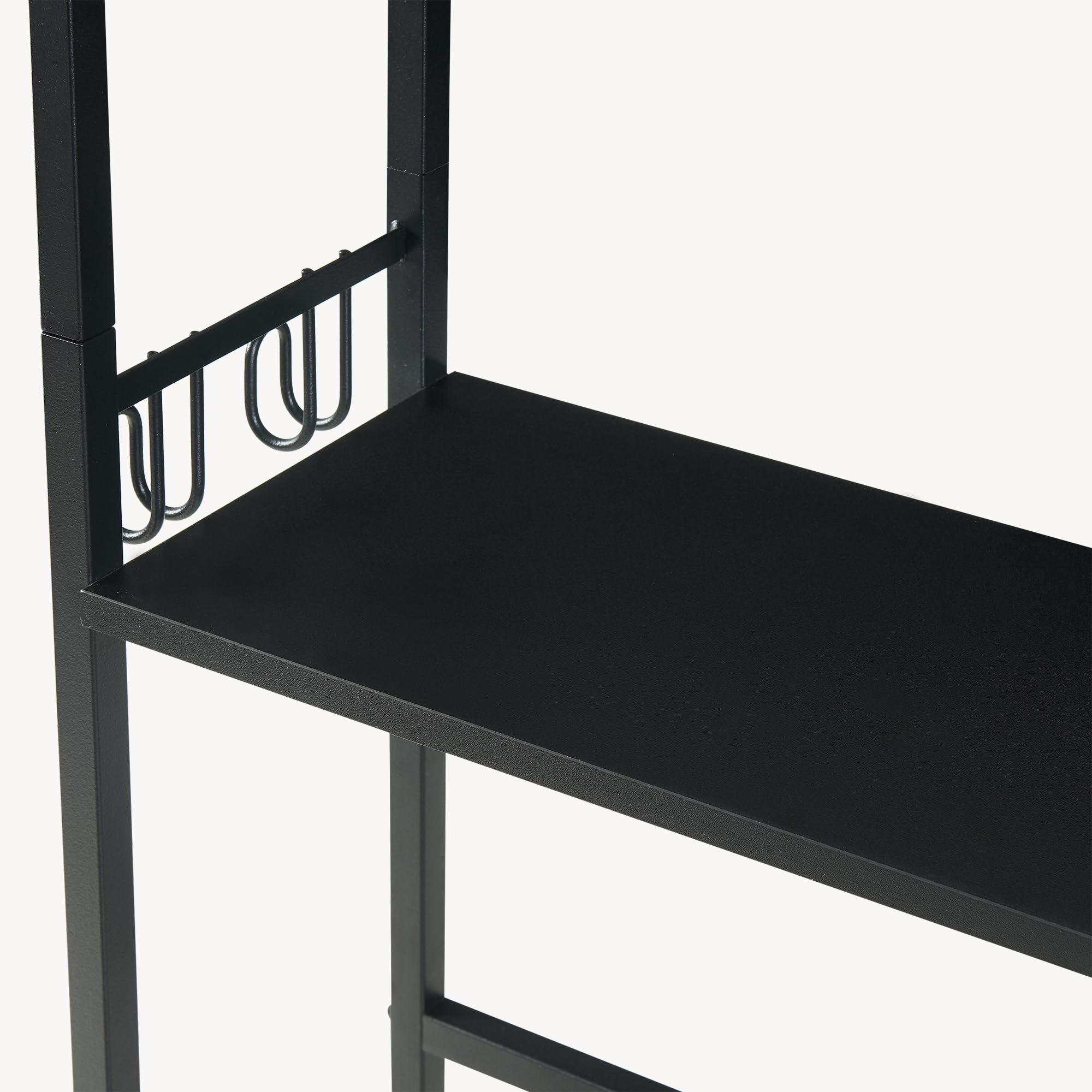 [en.casa] Mueble de Baño Ljukhobro sobre el Inodoro Estantería de Baño con 3 Estantes Armario Alto para Cuarto de Lavado Diseño Industrial 164 x 64 x 20 cm - Negro