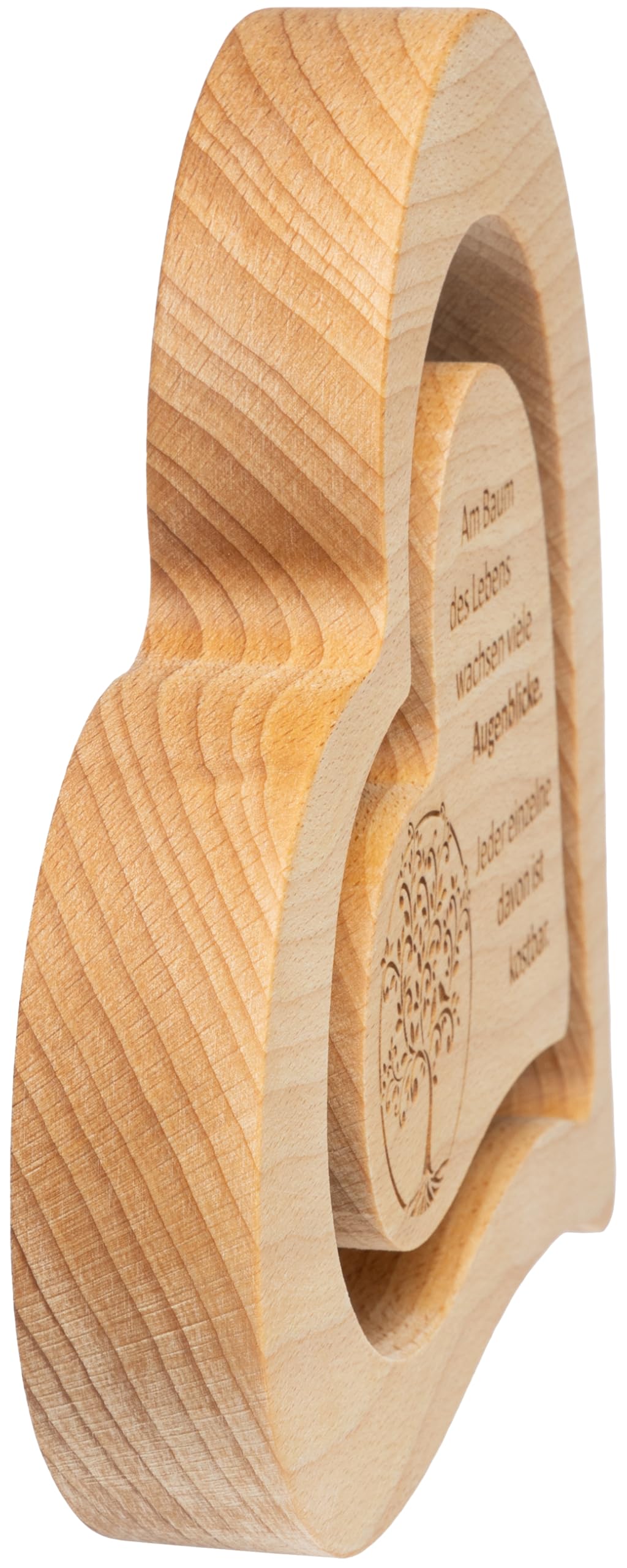 SIKORA DK29 XL großes Deko Massiv Holz Herz Natur Lebensbaum Spruch zum Hinstellen