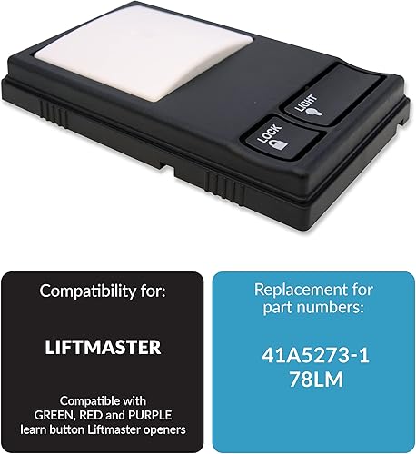 Miniatura 4 de Garage2Go Panel de control de teclado de pared multifunción de repuesto para LiftMaster 41A5273-1 78LM (botón de aprendizaje morado, rojo, verde)