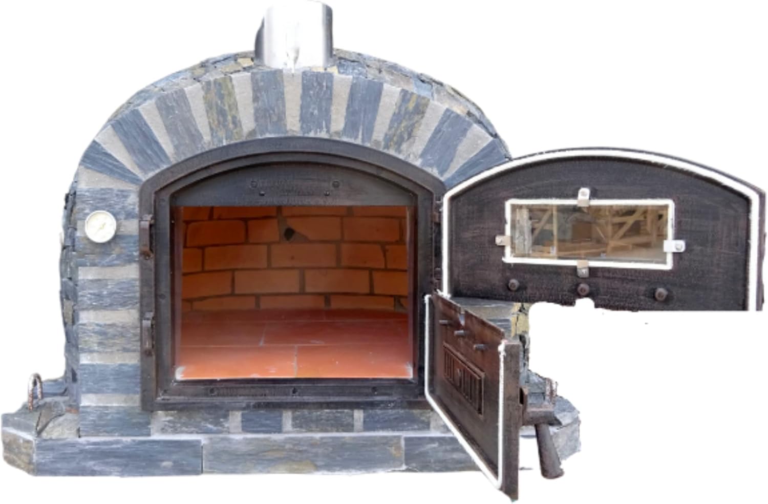Authentic Pizza Ovens Lisboa Stone Traditional Brick Premium Pizza Oven, Wood Fire Outdoor Oven