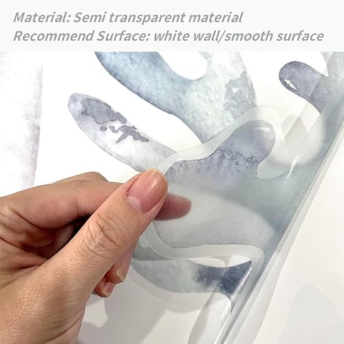 Miniatura 5 de QUCHENG Calcomanías de pared de océano, animales marinos, para dormitorio, calcomanías grandes, removibles, decoración de ballena, guardería,