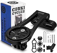 Vista 13 de corki Cycles Out Soporte de bicicleta extendido para bicicleta delantero compatible con Garmin Wahoo Bryton Cateye Bike Computer Compatible