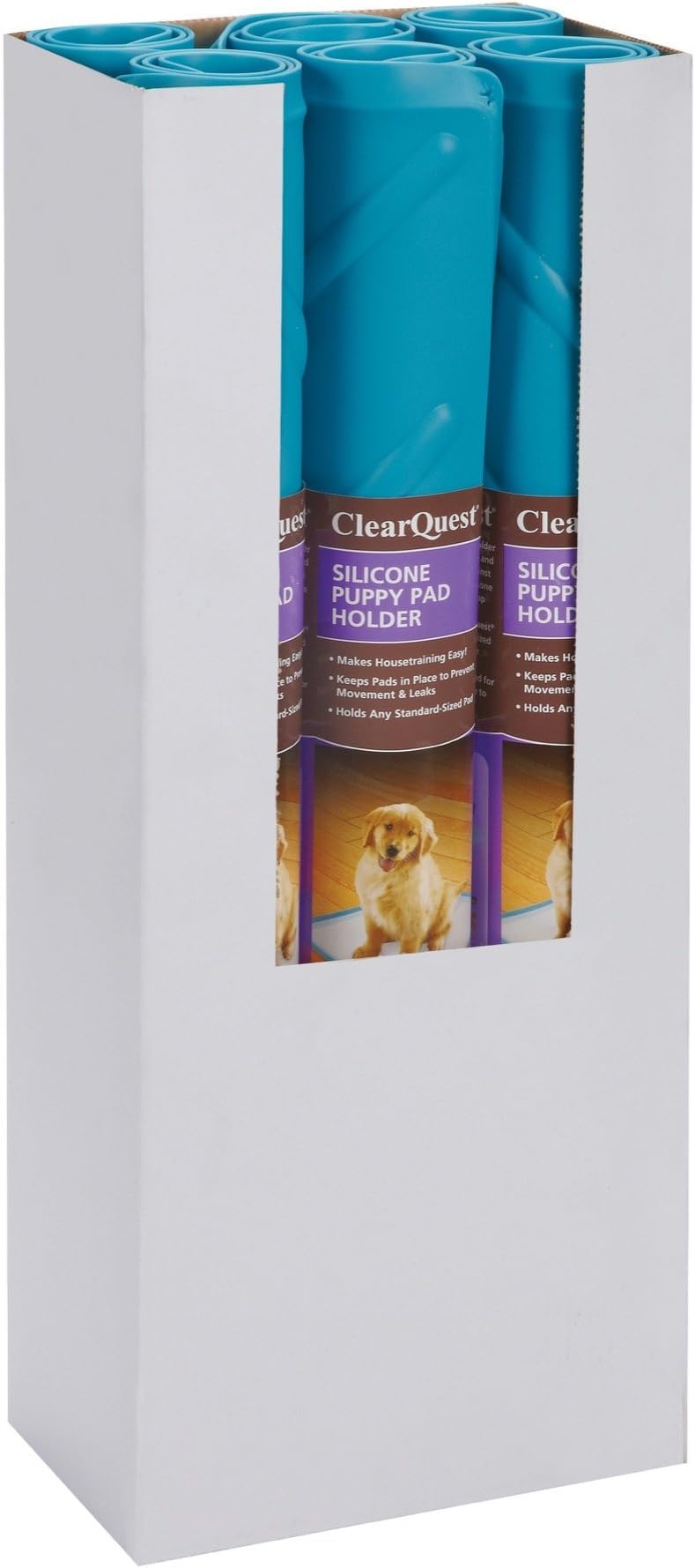 ClearQuest Silicone Puppy Pad Holders — Convenient Holders for Puppy Pads - 19¾" x 20¾", Blue