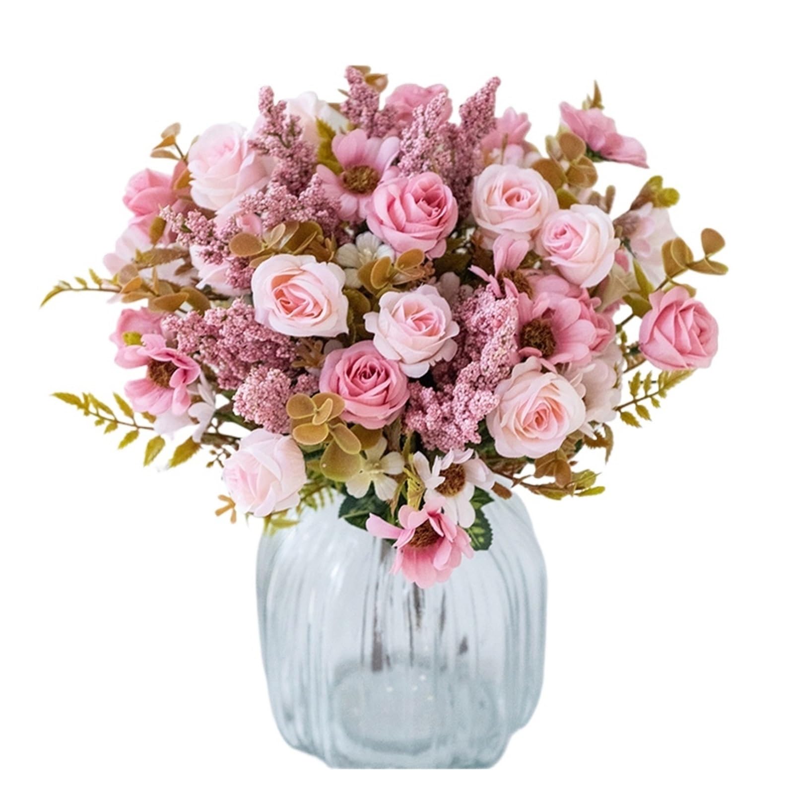 1/3 Uds. Corona de Flores Artificiales for Boda, hogar, habitación, Mesa, Festival, jardín al Aire Libre, decoración, Ramos DIY(White,3PCS)