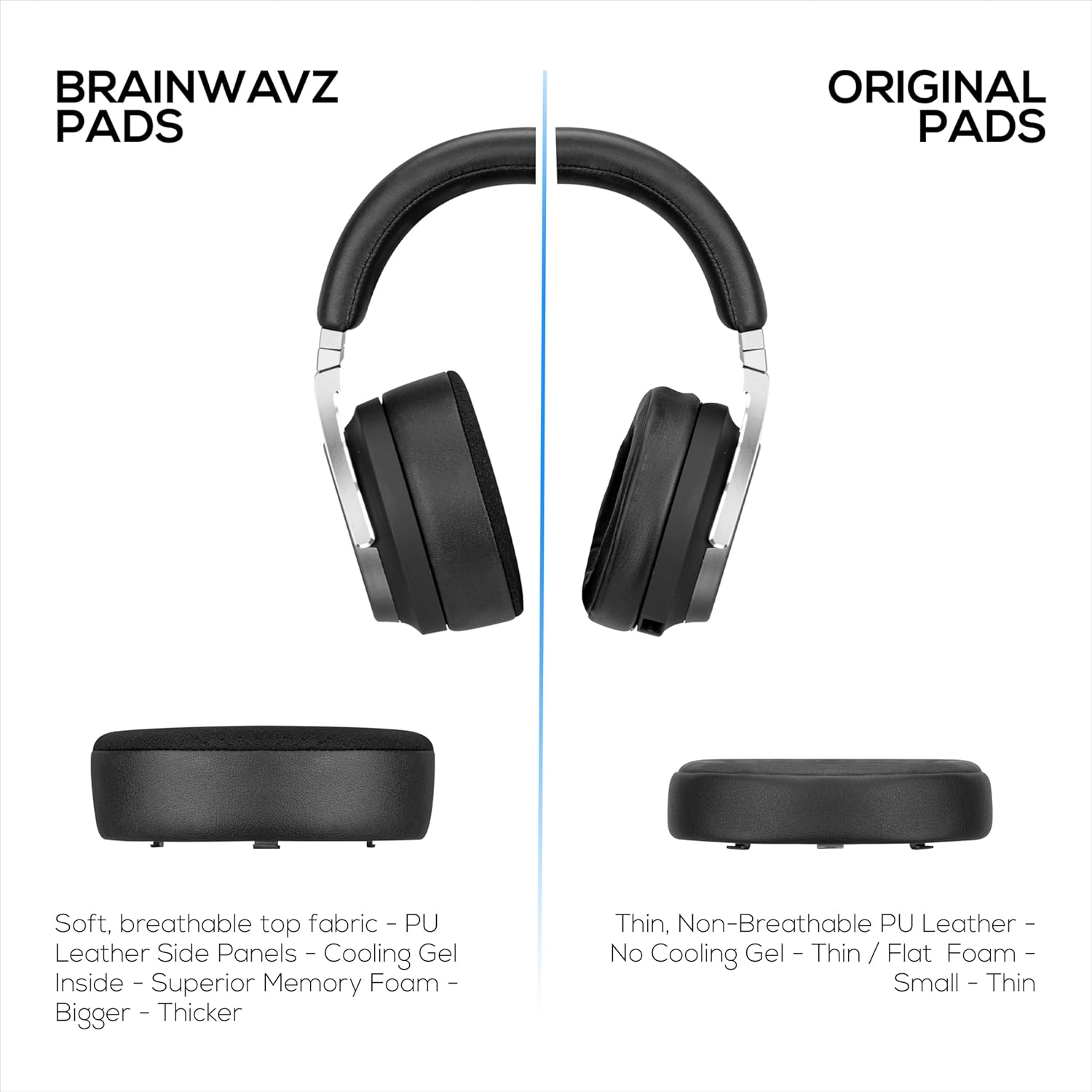 Brainwavz Hybrid Replacement Earpads for Corsair Virtuoso Gaming Headset (Wireless/XT/SE) - Cooling Gel, Memory Foam, Durable, Thick & Sound Isolating