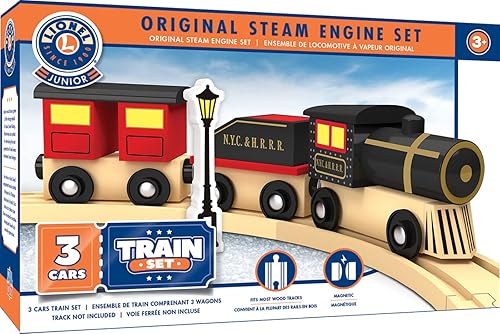 Miniatura 8 de MasterPieces Lionel Santa Fe Cargo - Juego de tren de madera de 3 piezas, con licencia oficial para niños y niños