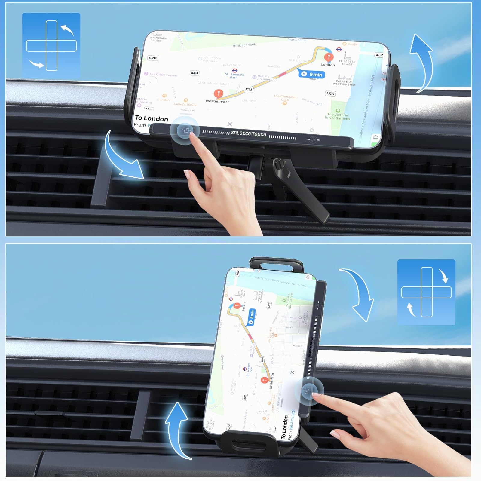 Caricabatterie da auto wireless Olycism girevole a 90 gradi per Galaxy Z Fold/Flip con caricabatterie rapido wireless QC 3.0 a doppio scomparto da 15 W compatibile con Z Fold/Flip 7, 6, 5 e 4