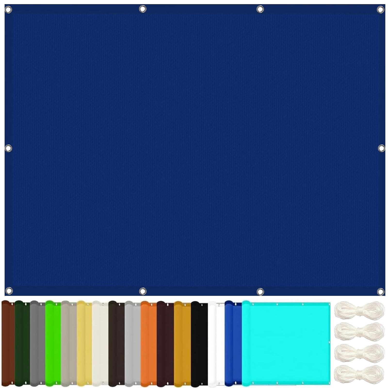 Voile d'ombrage 5.6x7.5 m rectangulaire imperméable bleu foncé pour terrasse