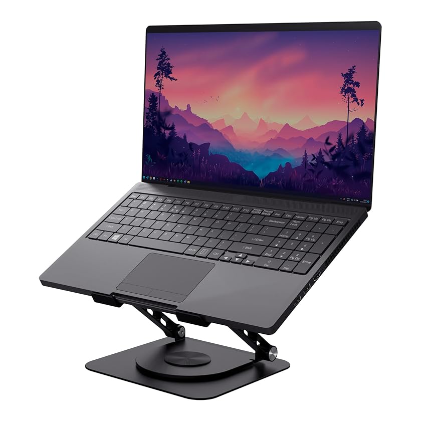 Trust Zeff Supporto PC Portatile Ergonomico con Rotazione a 360 Gradi, Altezza Regolabile, Supporto Laptop 16