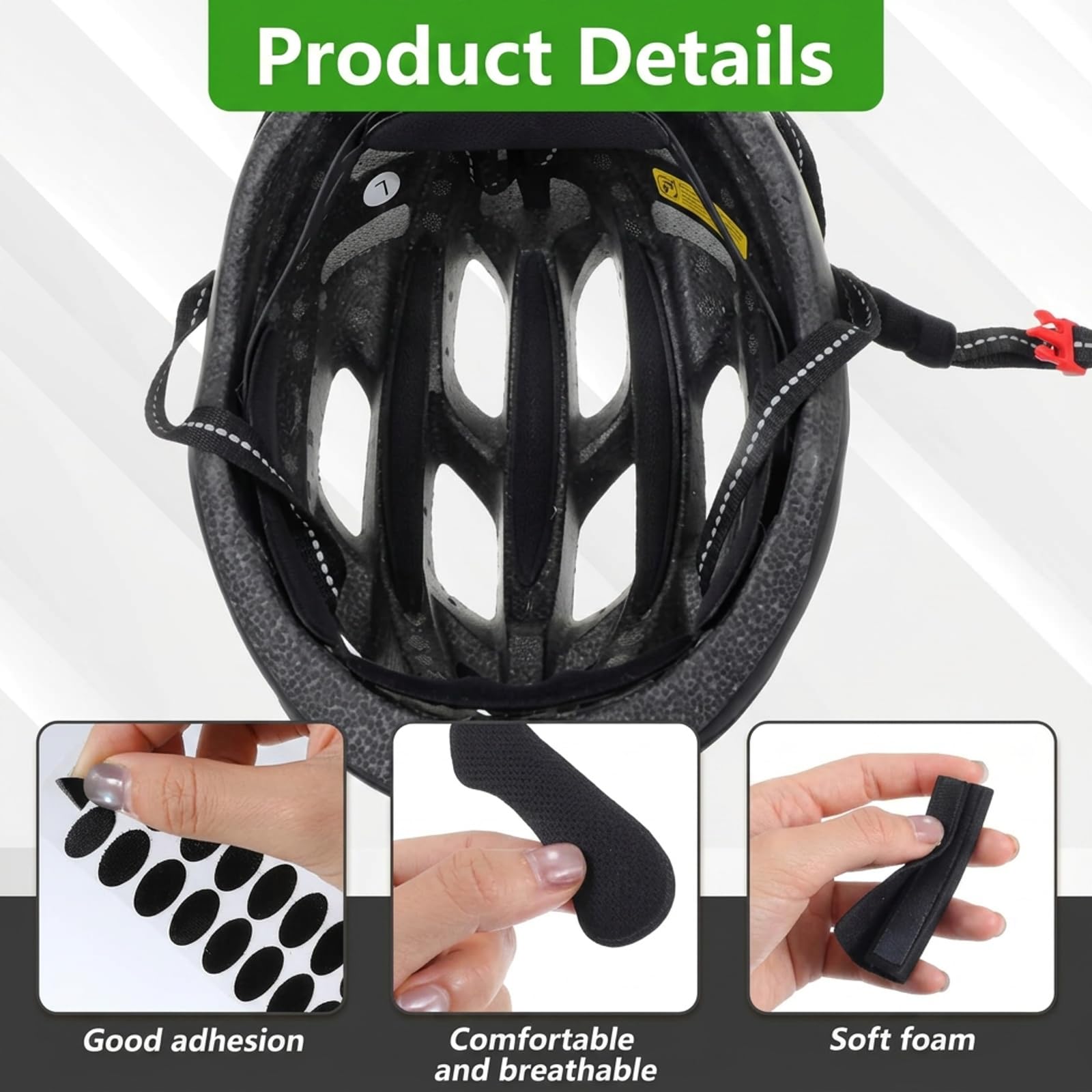 lrgnixs 2 Sets Universal Fahrradhelm Polster Ersatz, Fahrradhelm Polster Schaumstoffpolster, Helmpolster Schaumstoff, Fahrradhelmm Polsters Kinnpolster für Kinderhelm Fahrrad Motorrad Sport & Freizeit