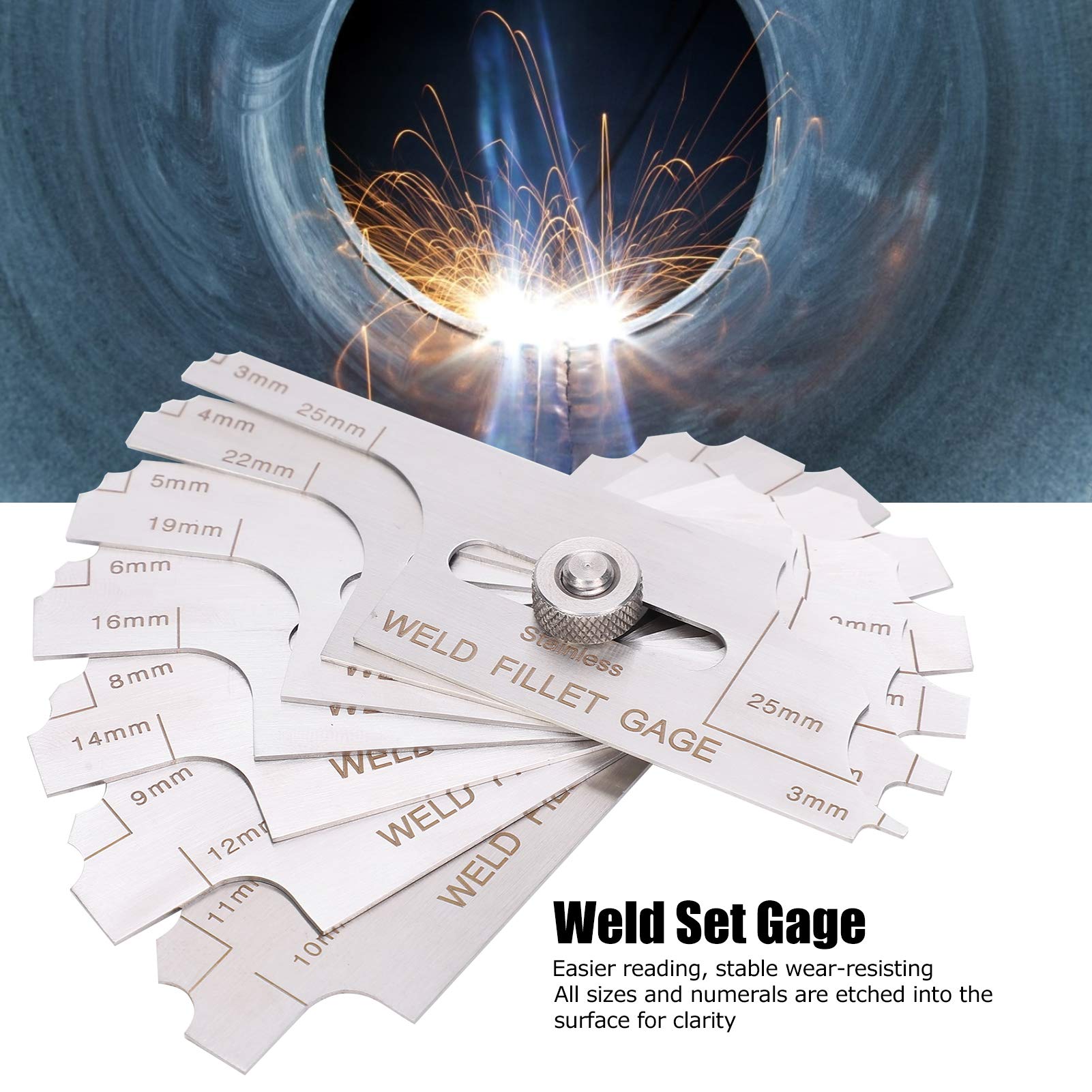 Fafeicy 7 pcs Fillet Weld Set, Bridge Cam Welding Gauge Test Ulnar