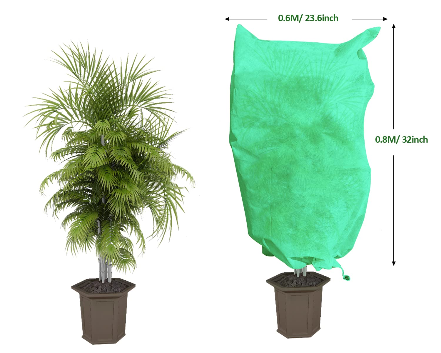 EAONE Paquete de 12 cubiertas para plantas de protección contra congelación, verde-S