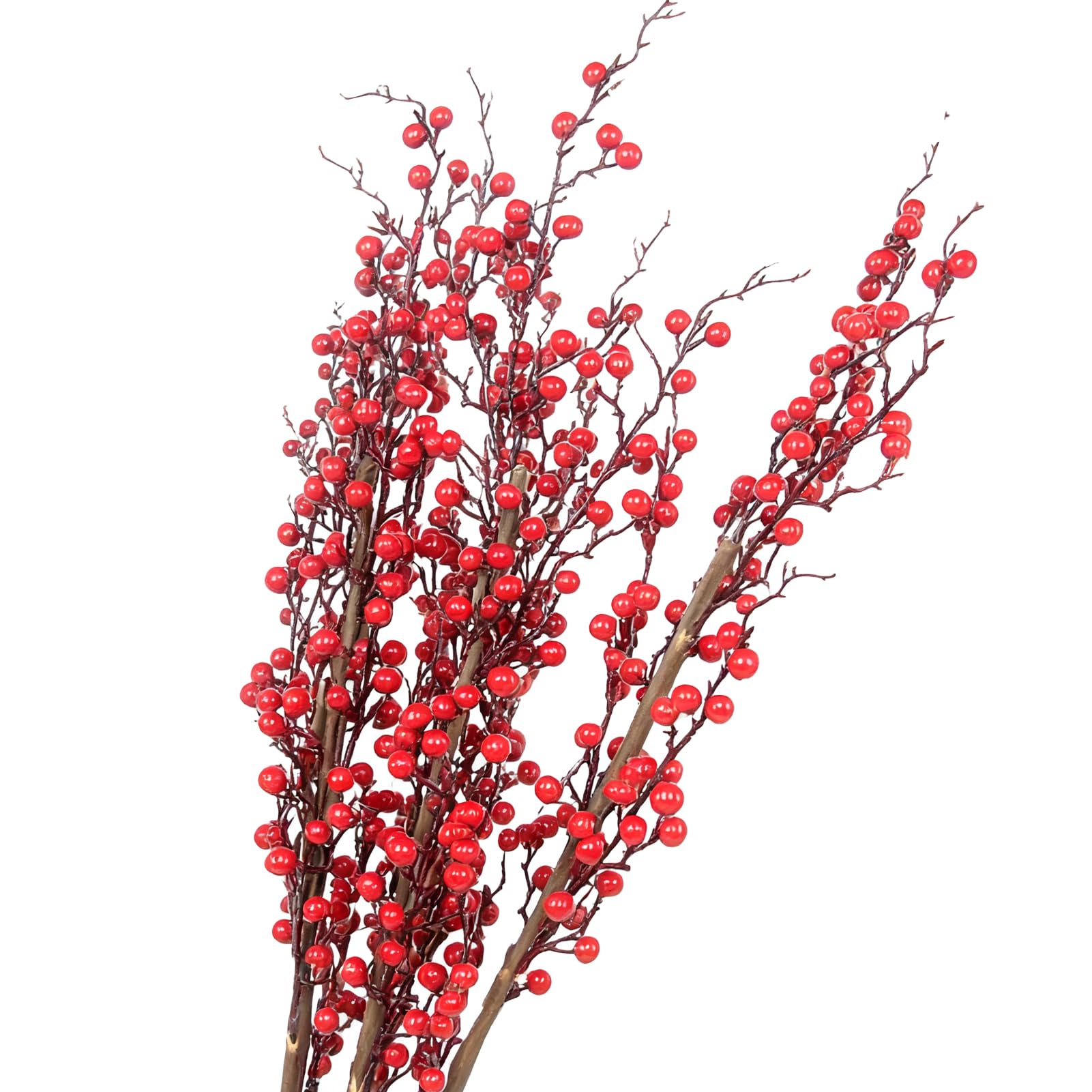 Bacche di Simulazione di Piante Artificiali Vivide Bacche Finte Durevoli Steli di Rosse Fai-da-te per Festival Celebrazioni in Hotel Frutta in Schiuma 2,8 Once (12 forchette di agrifoglio)
