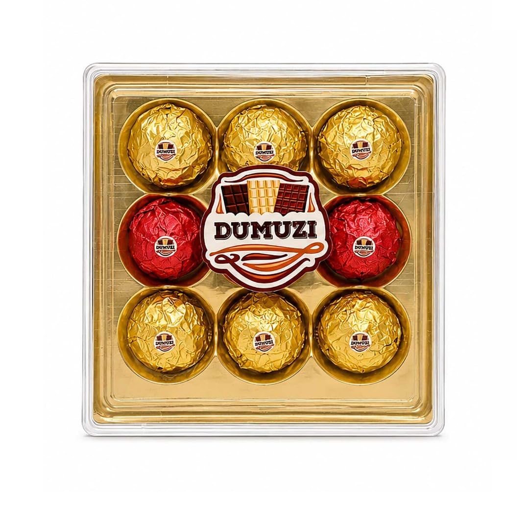 Dumuzi Diamond 9 Cavity Premium Assorted Chocolate Gift Box | Elegant Chocolate Packaging for Gifting | Delicious Chocolates for Birthday, Anniversary, Festivals & Special Occasions-picture-13