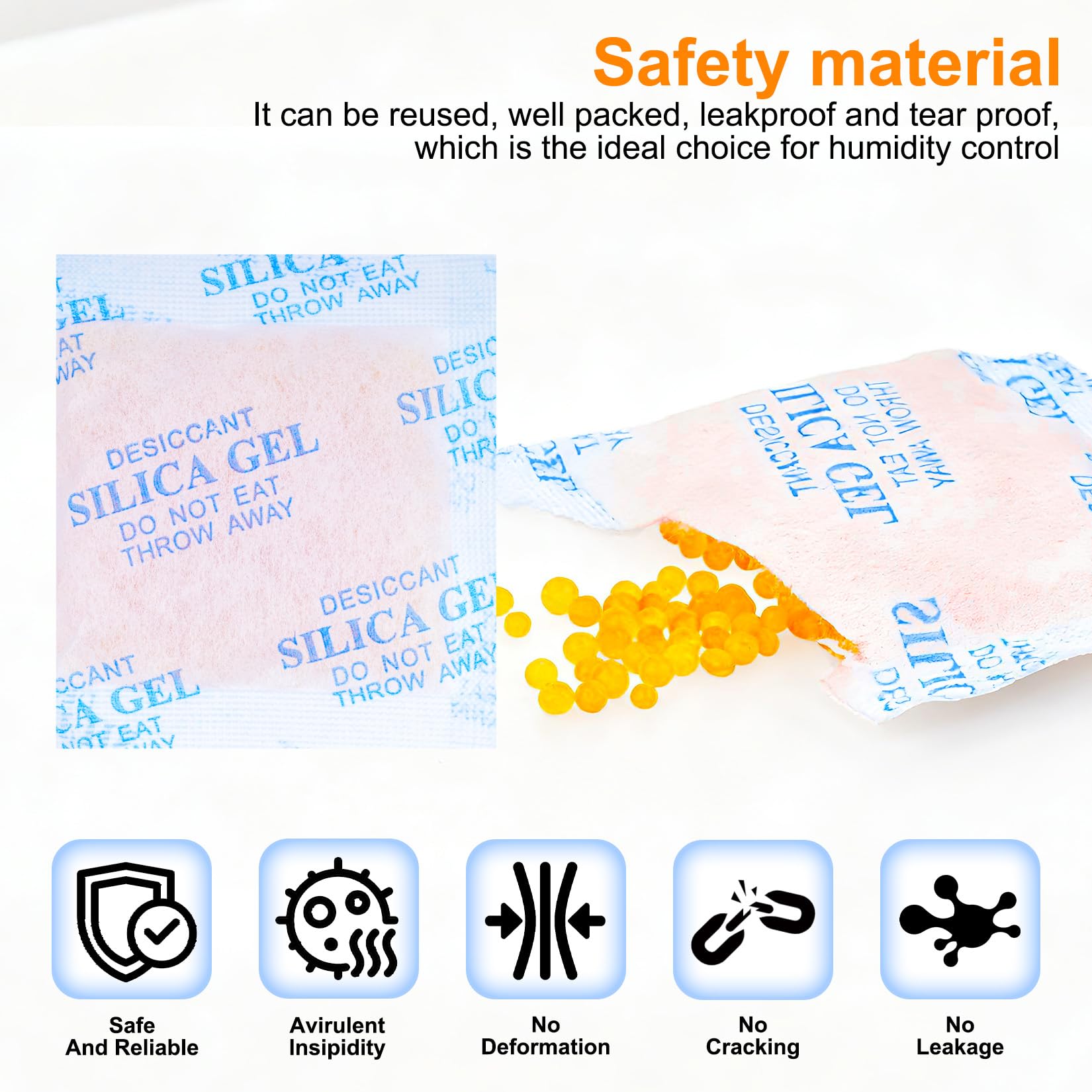 10 g x 38 Pcs Silica Gel Sachets de Gel de Silice, Sacs déshydratants, déshydratant indicateur d'humidité orange à vert, pour dispositifs de rangement de vêtements (10 g)