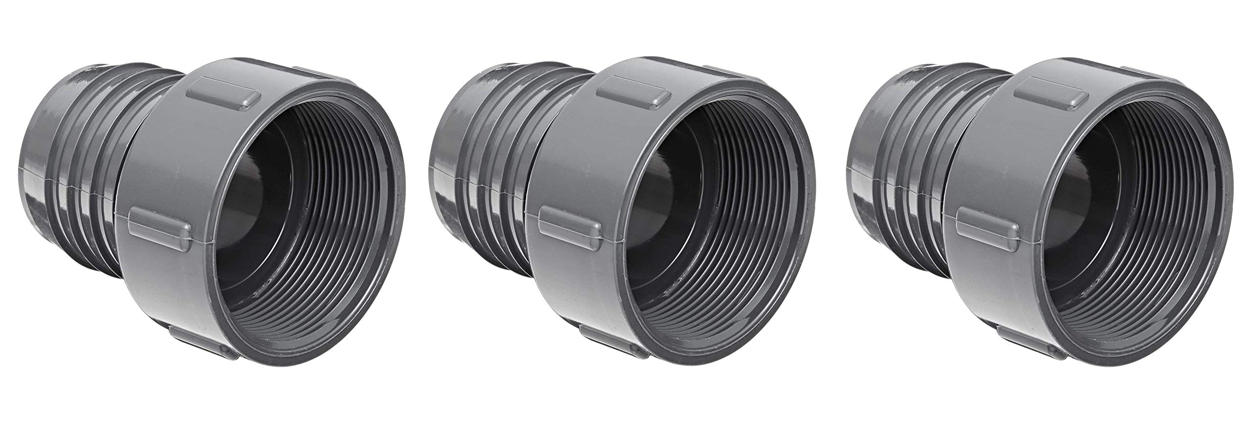 Spears 1435 Series PVC Tube Fitting, Adapter, Schedule 40, Gray, 1" Barbed x NPT Female (Тhrее Pаck)