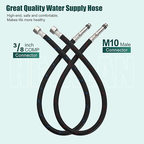 Miniatura 9 de Heyalan Grifo de lavabo de baño de latón con un solo mango, accesorio de lavabo montado en cubierta, grifo mezclador de tocador de agua caliente y