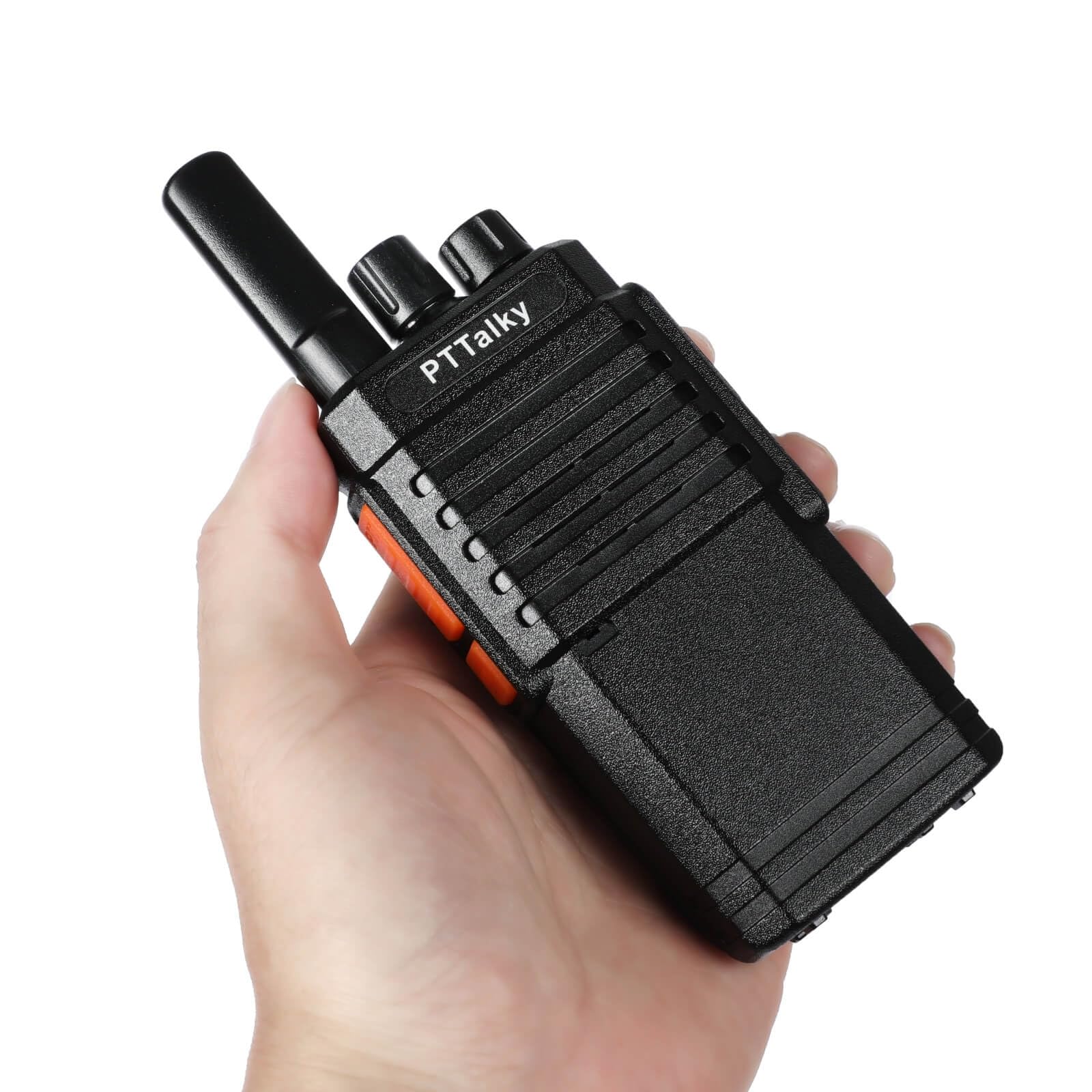 PTTalky PR2 Plus Talkie Walkie avec écran Professionnel avec Chargeur à 4 | Longue Portée Walkie Talkie pour hôtels Restaurants Sécurité 4 Pièces