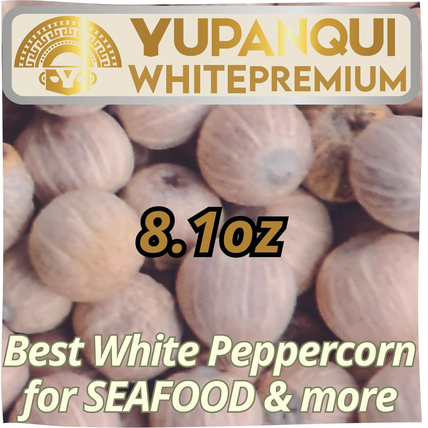 YUPANQUI White Peppercorns Whole Peppercorns for Grinder Refill 17.6oz, organic white pepper corn whole with Exotic Seabreeze Hints (Fermented)