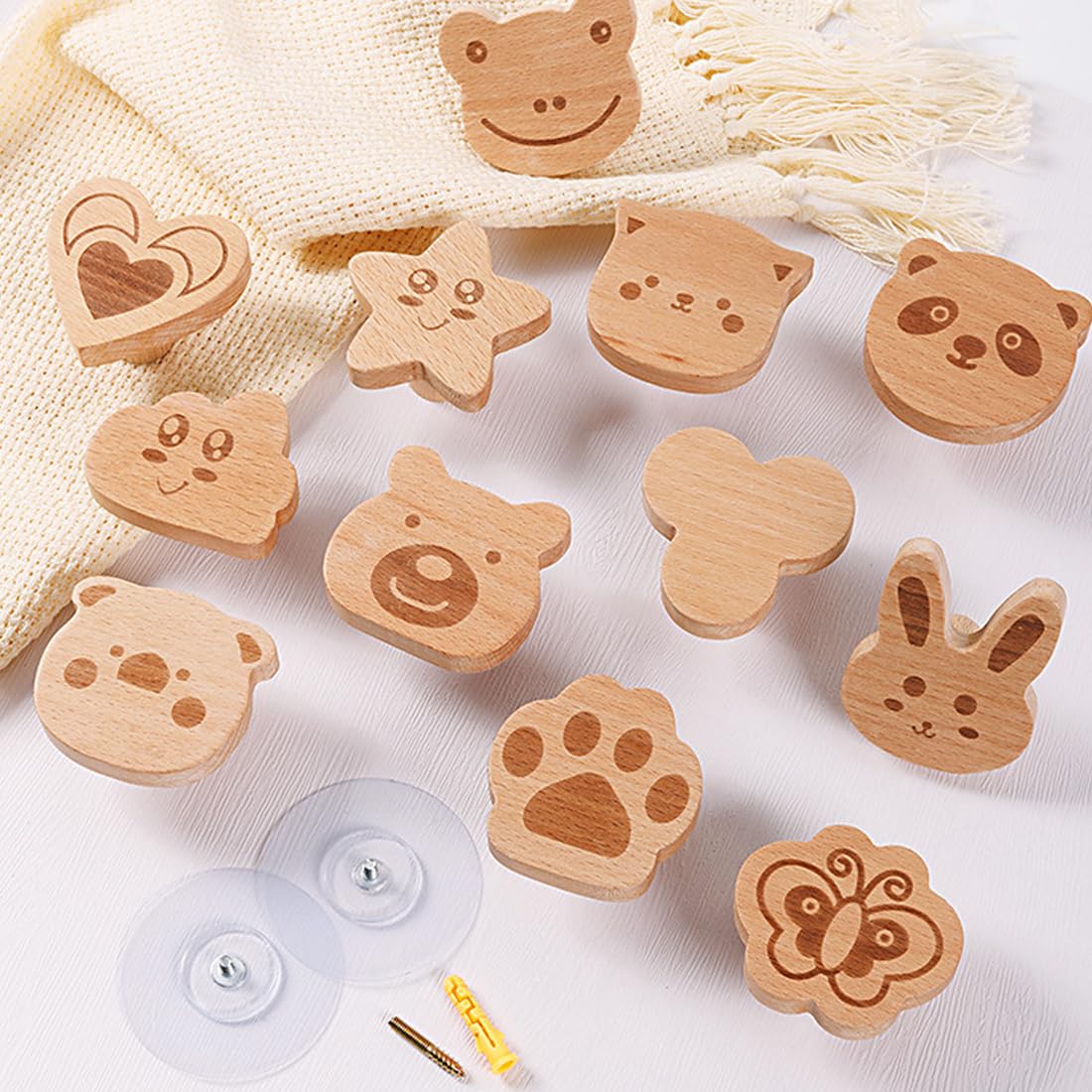 Pomelli per mobili in legno con motivi animali, maniglie per cassetti decorativi 2 pezzi